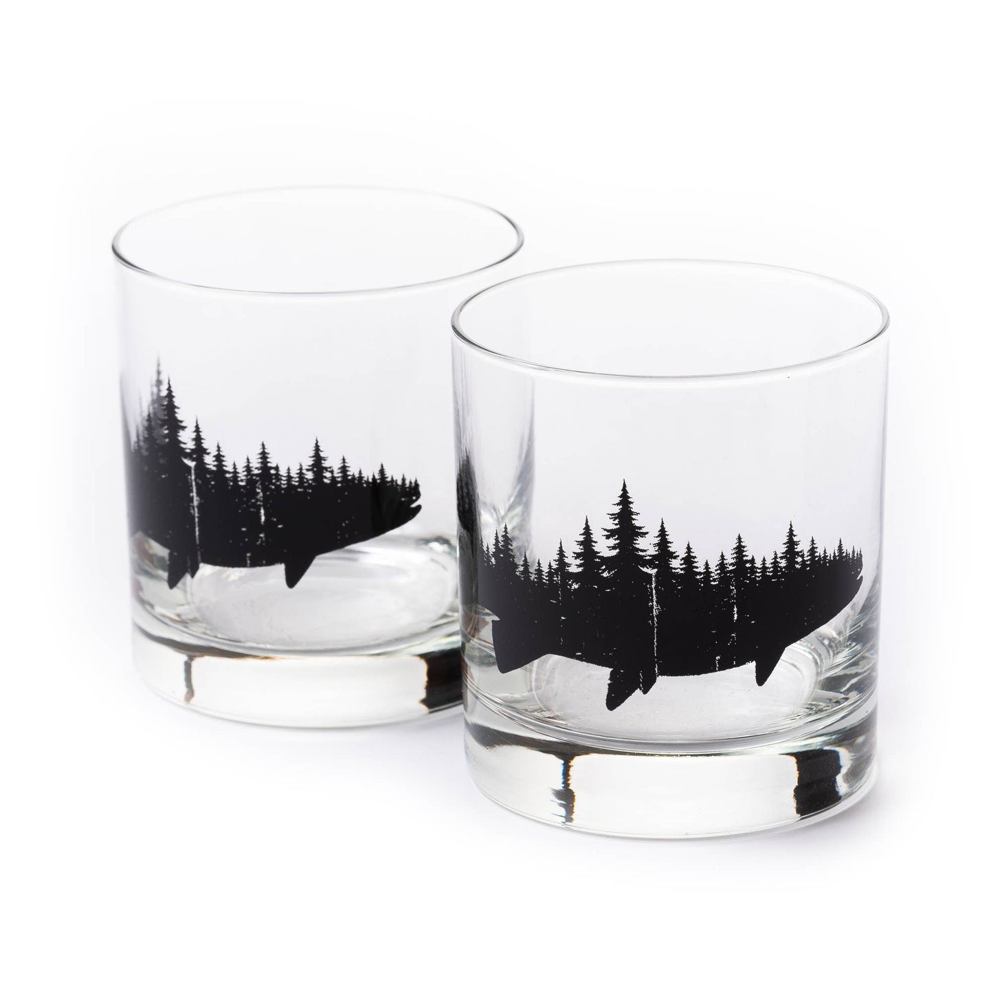 Fish and Forest Whiskey Glass