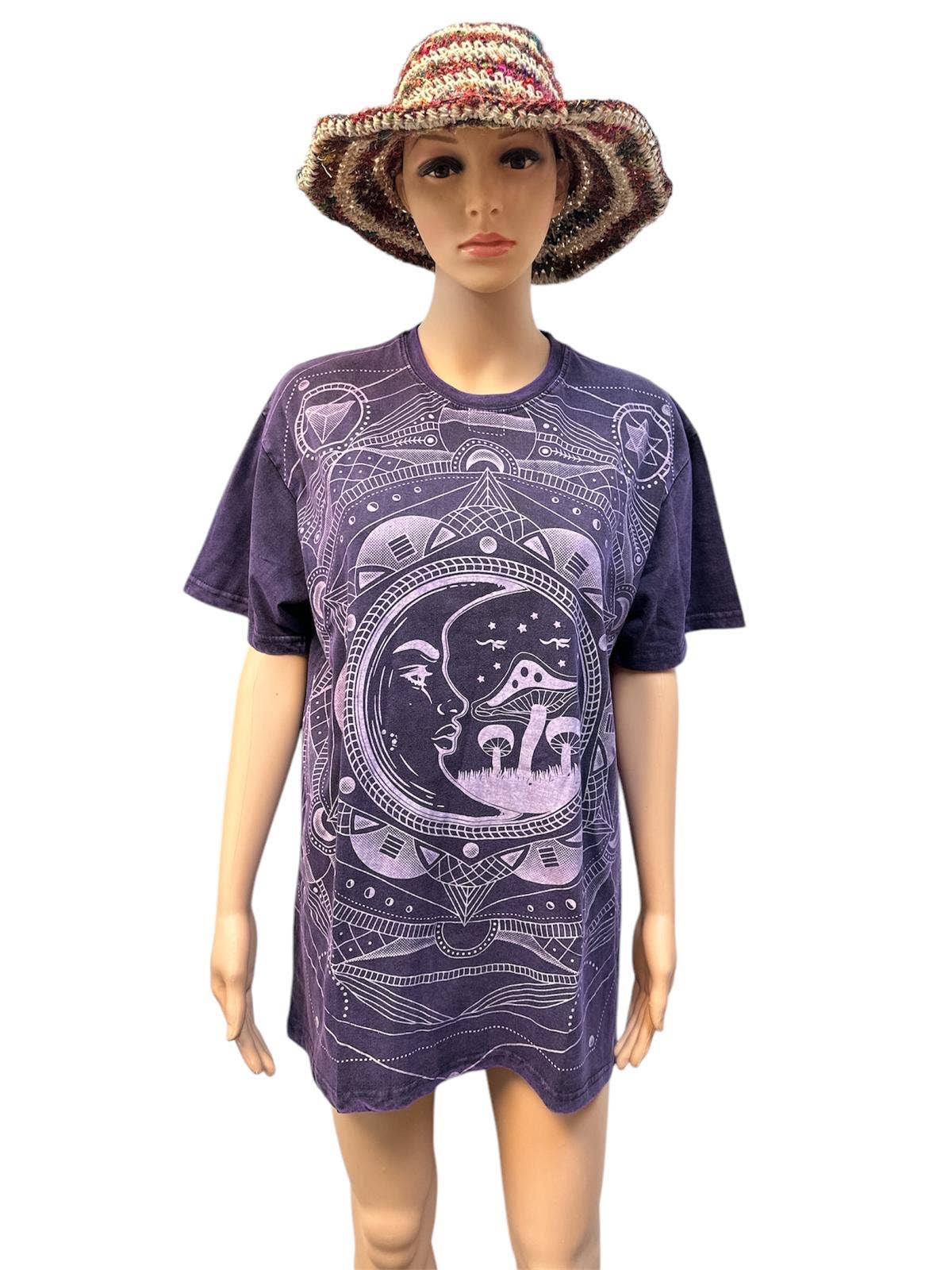 Cotton Stonewash Universe Mushroom T-shirt