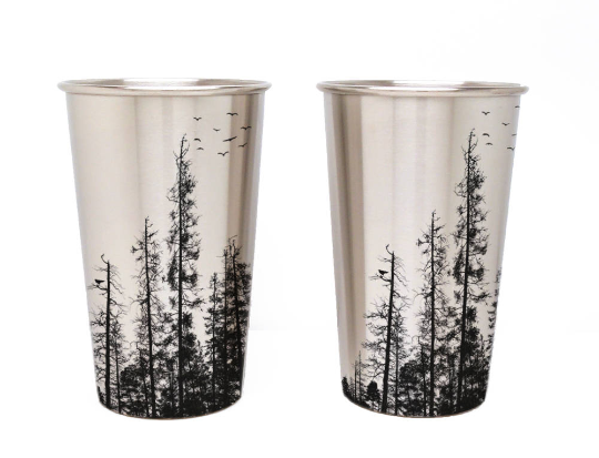 Pine Tree Forest Stainless Steel