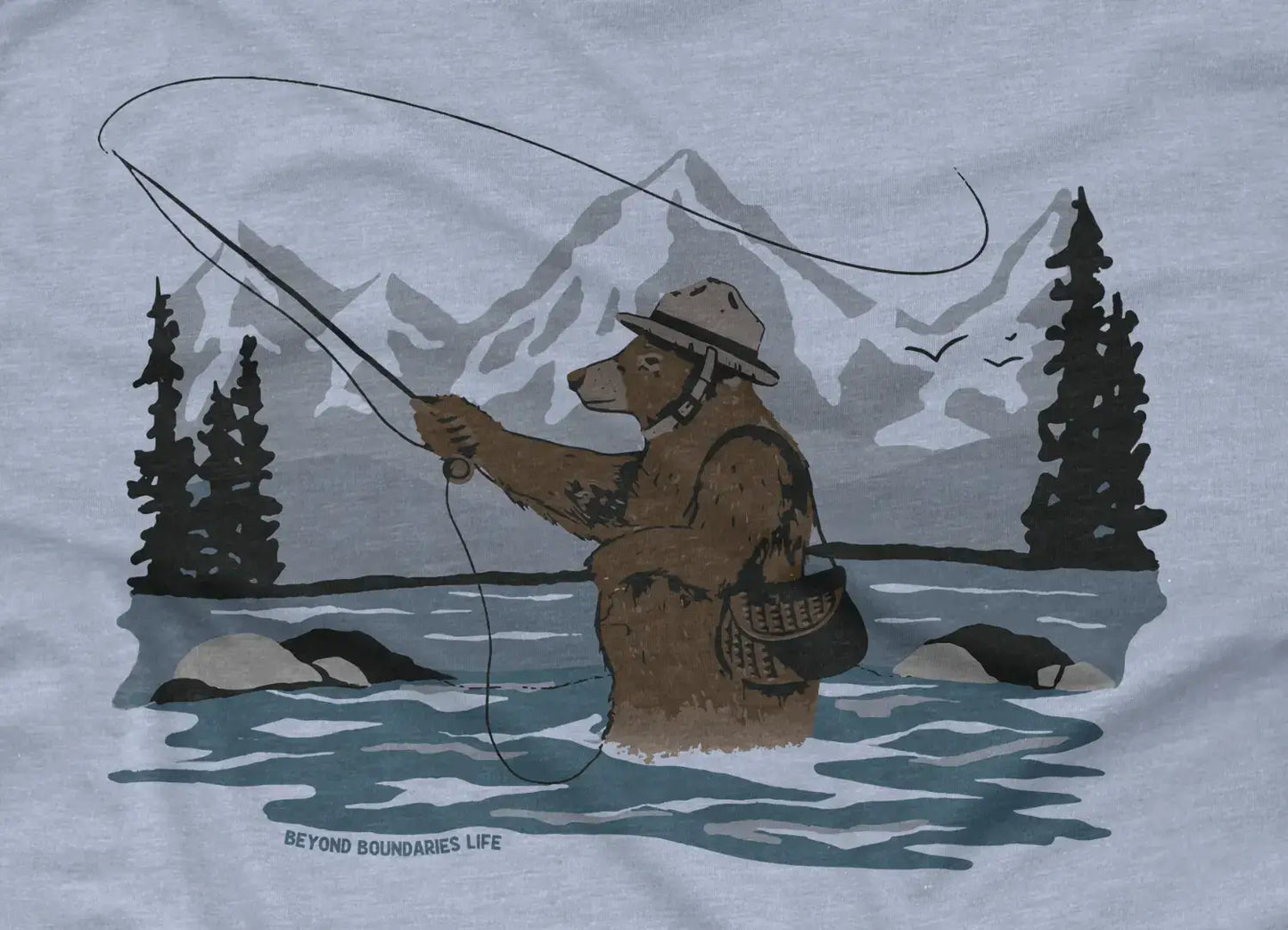 Fly Fishing Bear Tee
