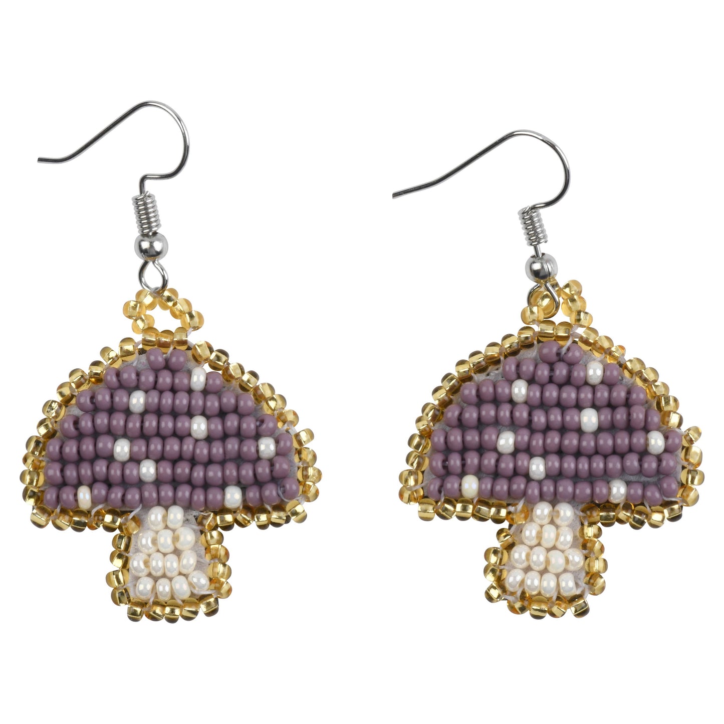 Purple Mushroom Earrings