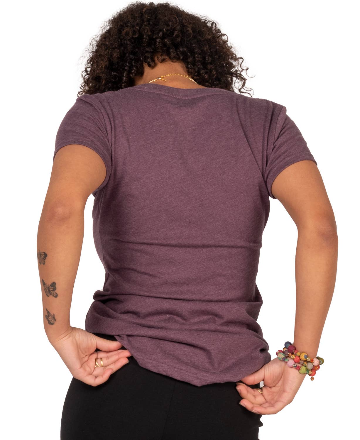 Peace Fingers V-Neck T-Shirt - Eco-Friendly Hippie Boho Tee