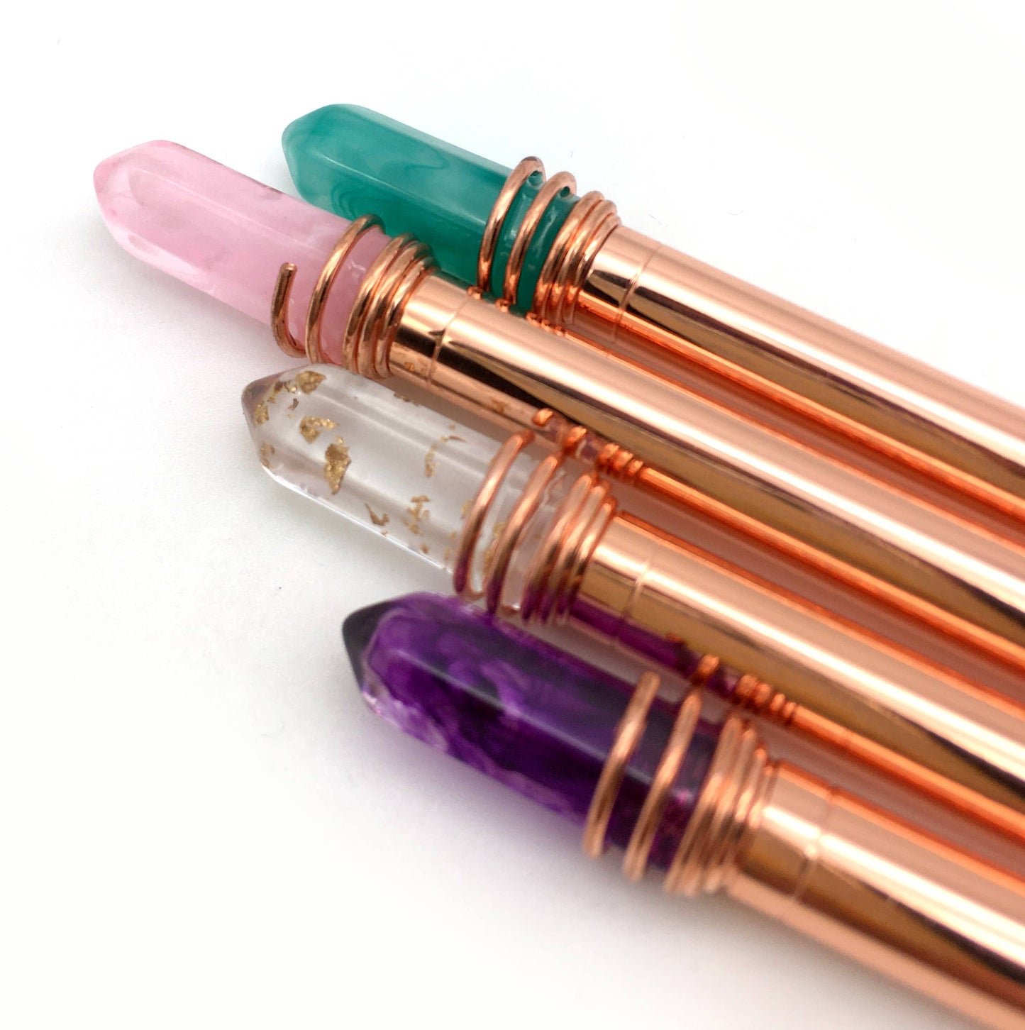 MYSTIC CRYSTAL PEN - ROSE QUARTZ/ROSE GOLD - SET OF 8