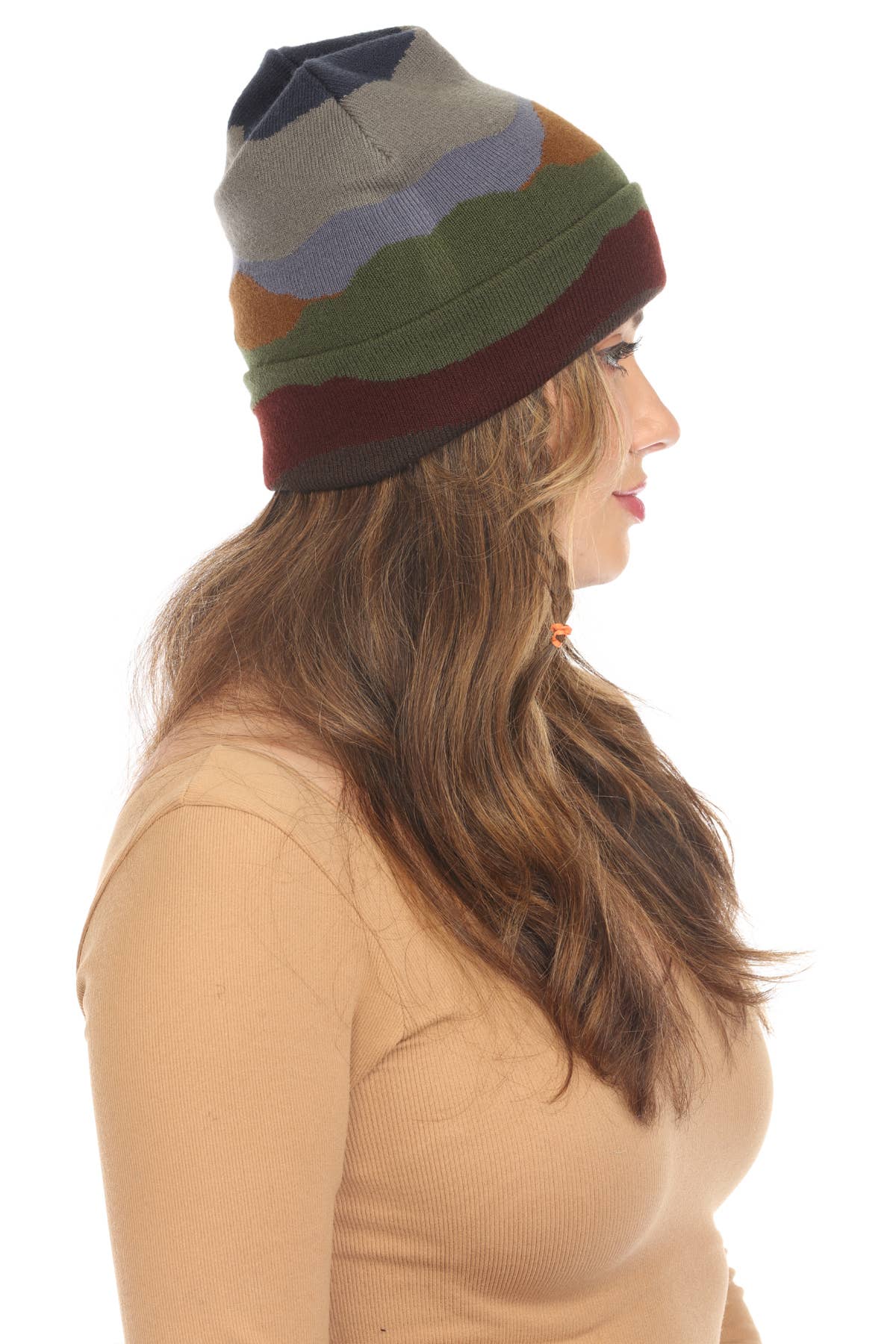 Mountain Landscape Pure Acrylic Unisex Beanie Hat for Winter
