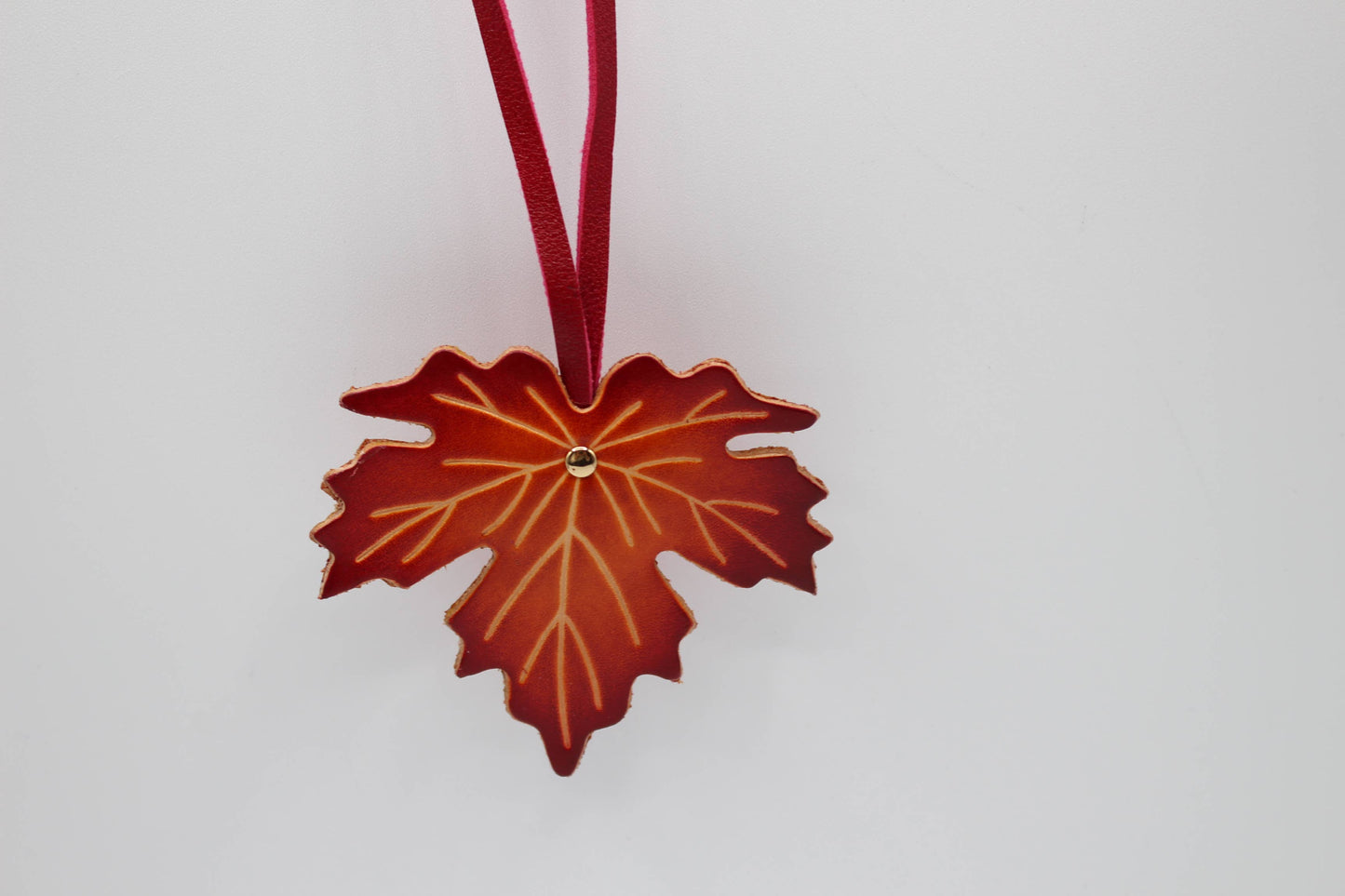 Genuine Leather maple leaf Ornaments purse charm