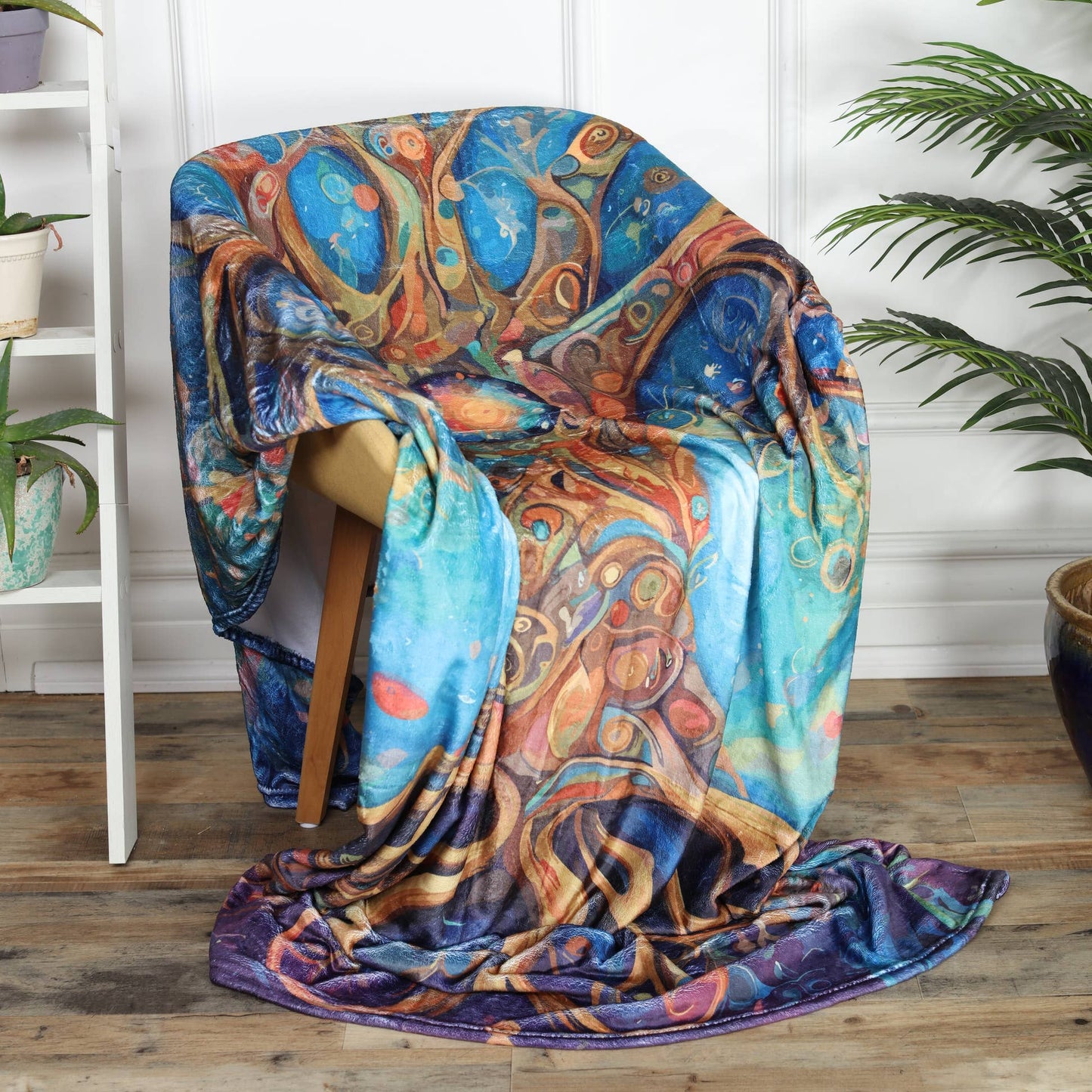 Flannel Fleece Hippie Boho Throw Blanket Tree of Life