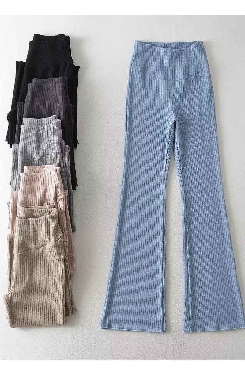 Ribbed flare leggings