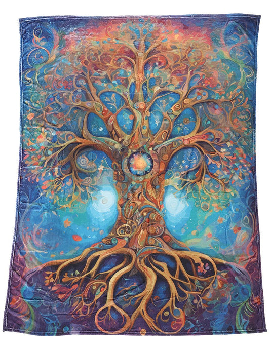 Flannel Fleece Hippie Boho Throw Blanket Tree of Life