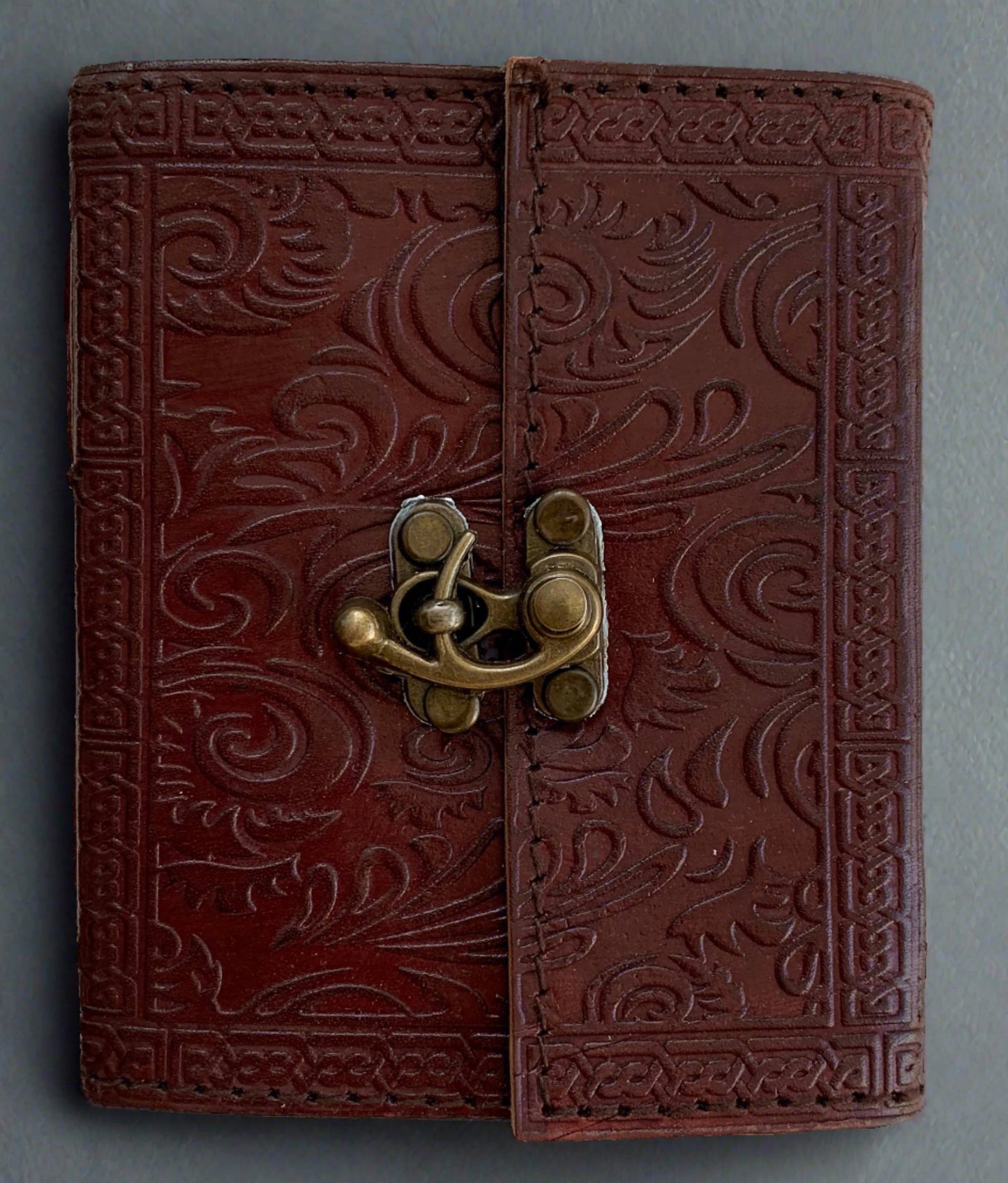 Brown Embossed journal ~ 4" x 5"