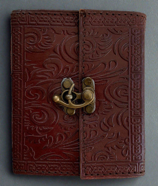 Brown Embossed journal ~ 4" x 5"