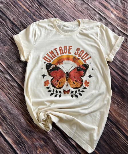 Vintage Soul with Butterfly Tshirt