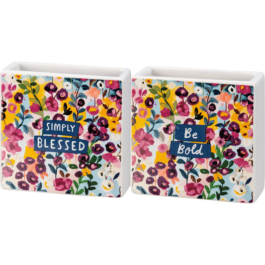 Simply Blessed Square Vase