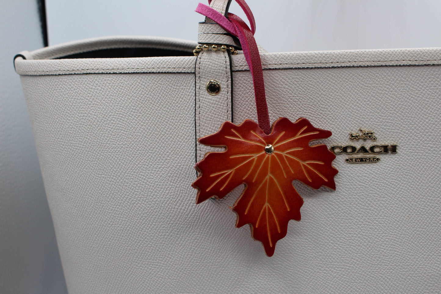 Genuine Leather maple leaf Ornaments purse charm
