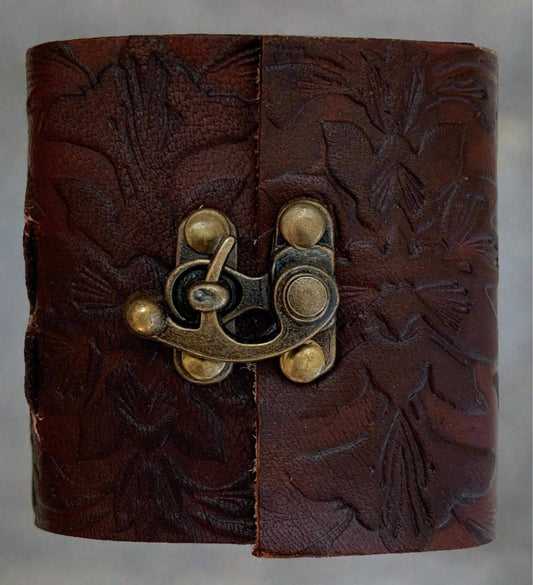 Brown Embossed mini journal ~ 3" x 3"