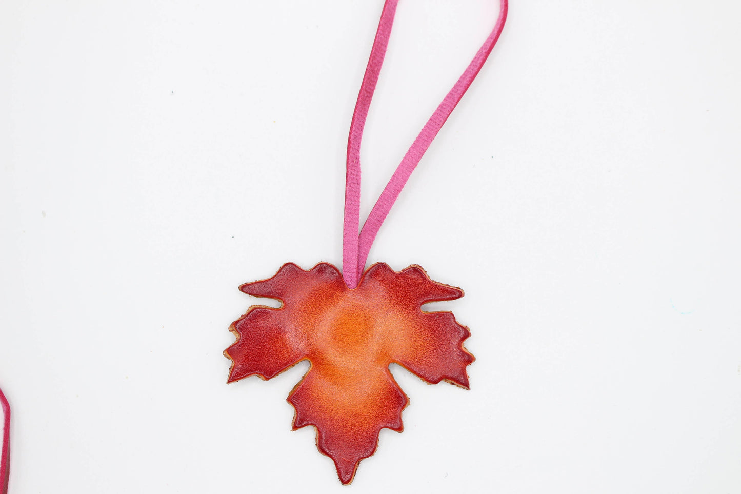 Genuine Leather maple leaf Ornaments purse charm