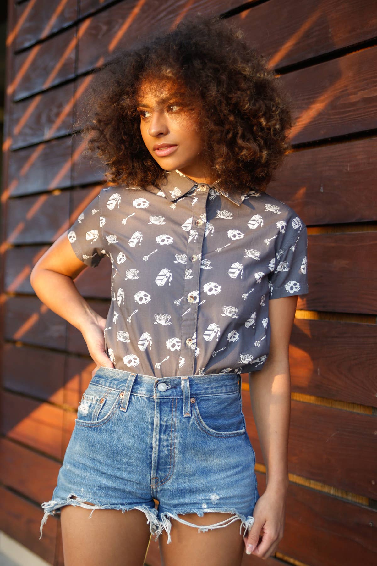 Cereal Killer Casual Button Down Shirt Men & Women