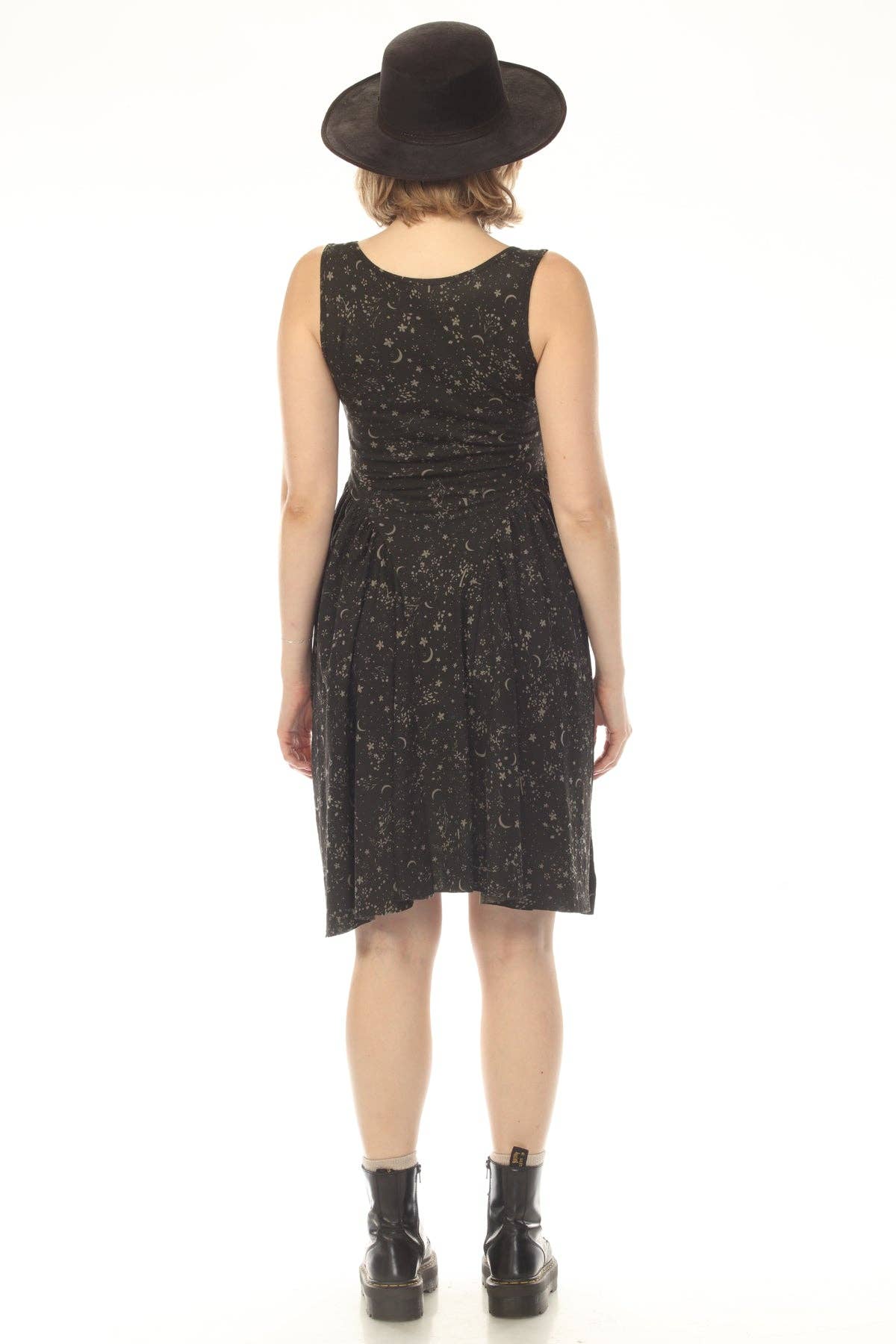 Celestial Corset Twirl Dress - Black