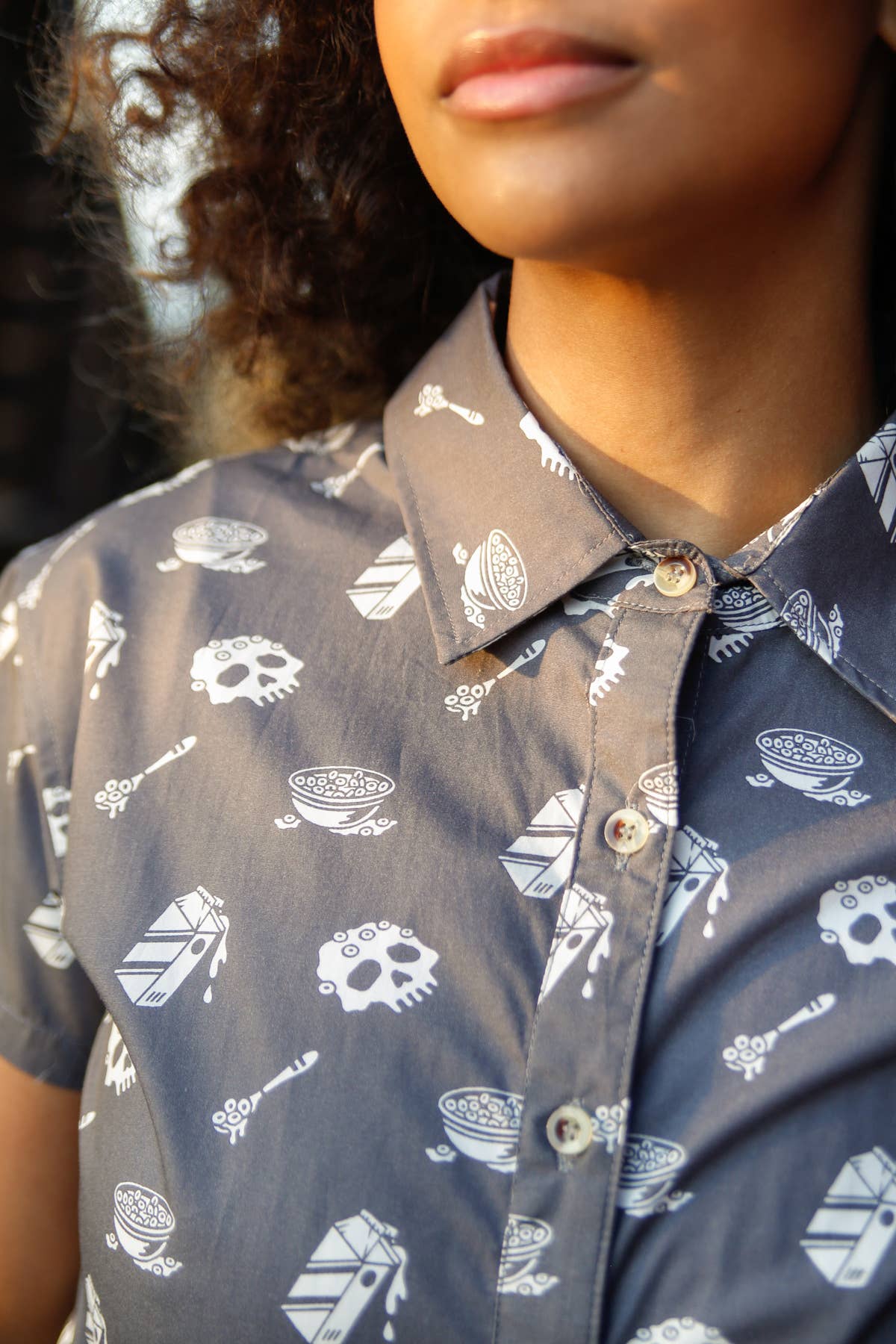 Cereal Killer Casual Button Down Shirt Men & Women