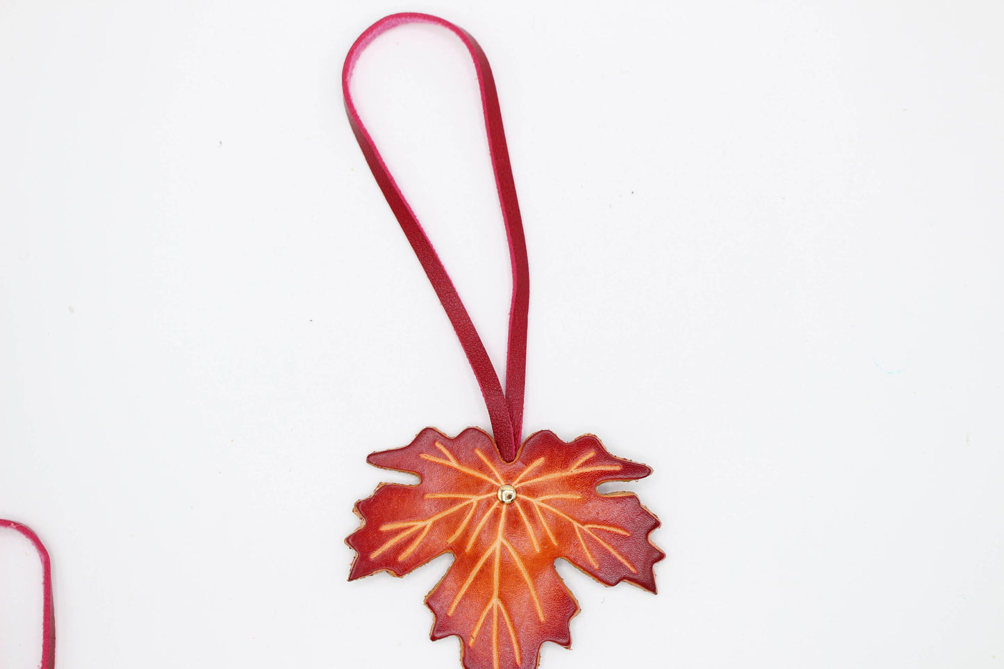 Genuine Leather maple leaf Ornaments purse charm