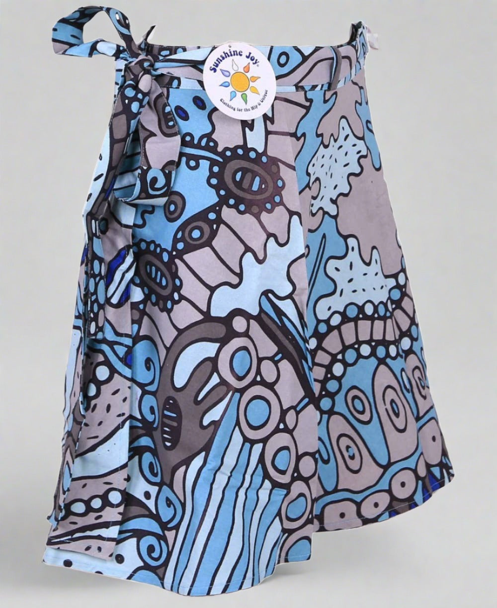 Twilight Daydream Short Wrap Skirt with Zip Pocket