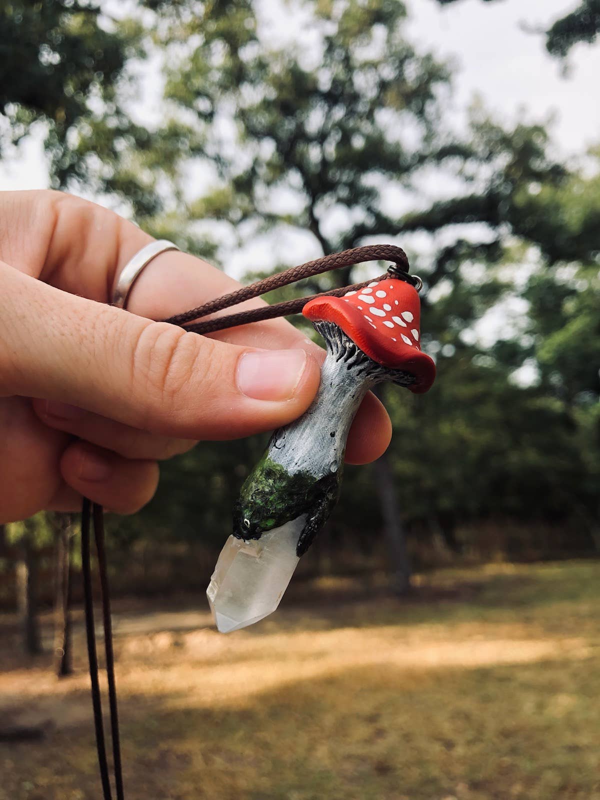 Deep Forest Amanita Mushroom Pendant